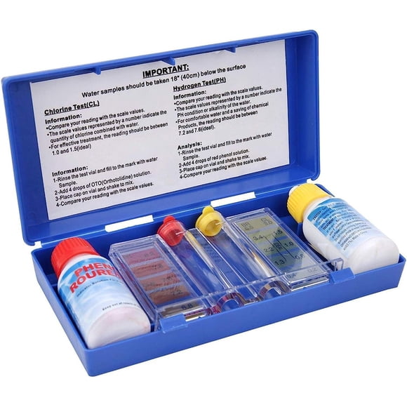 Swimming Pool Water Test Box, Chlorine Ph Water Quality Test Kit Swimming Pool Tester Water Test Box