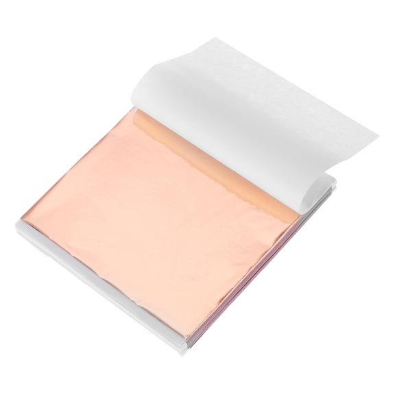 Uxcell 100 Pcs Gold Leaf Sheets 5.5" x 5.5" Foil Sheets for Crafts Rose Gold