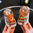 thumbnail image 2 of Dakaela 9M-5Y Kids Sandals Light up Bear Boys Girls Summer Water Shoes Non Slip Athletic Beach Casual Slides with Hook and Loop Brown, 2 of 4