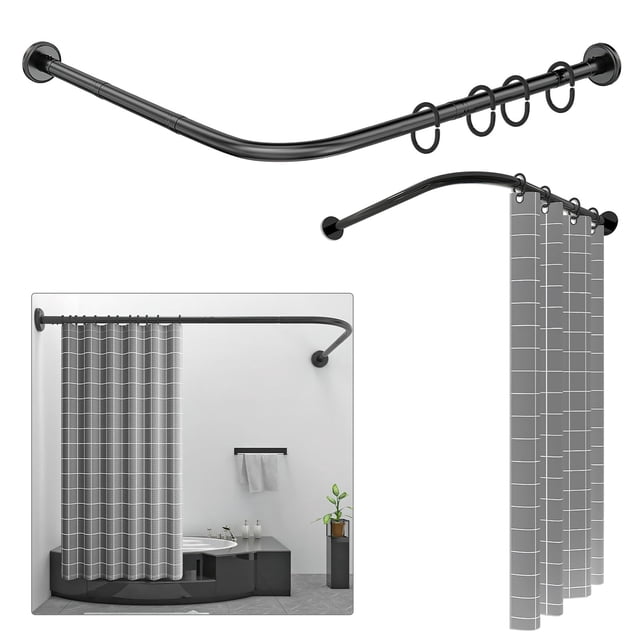 Barra de baño para cortina extensible 80-140 cm barra angular para cortina de ducha
