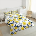 thumbnail image 3 of Manfei Lemon Print Bedding Comforter Set,Lemon Botanical Twin Comforter Sets,Yellow Blue White Bedding Set For Girls,Super Cozy Room Decor Reversible,2 Pieces, 3 of 8