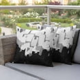 thumbnail image 5 of Pack of 2 Outdoor Pillow Covers,Waterproof Black White Throw Pillow Covers,Abstract Graffiti Paint Country Retro Tribal Decorative Pillowcases Cushion Covers Couch Pillow Sham Protector 16x16 Inch, 5 of 8