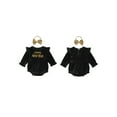 thumbnail image 2 of Miaouyo Baby Girl New Year Romper Letter Print Long Sleeve Round Neck Velvet Newborn Jumpsuit with Sequin Bow Headband, 2 of 9