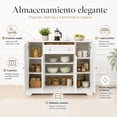thumbnail image 4 of Zocalo Buffet de Almacenamiento con 4 Puertas y Cajón, Gabinete Multiusos para Cocina y Comedor 137.9 cm, Blanco, 4 of 10