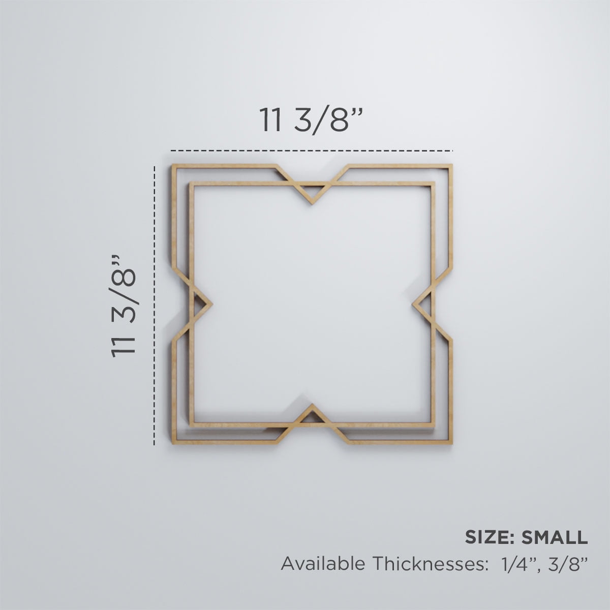 Ekena Millwork 11 3/8"W x 11 3/8"H x 3/8"T Small Fleming Decorative Fretwork Wood Wall Panels, Alder