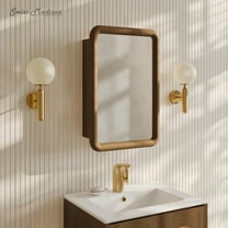 Plaisir 18 x 27 Recessed/Wall Mount Medicine Cabinet with Mirror in Brown Oak