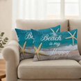 thumbnail image 2 of Turquoise Beach Summer Outdoor Waterproof Pillow Covers, Starfish Coastal Gradient Decorative Rectangle Throw Pillowcase Sofa Cushion Sham for Patio/Couch/Chair, 20"x12" 2 Pack, 2 of 8
