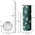 thumbnail image 5 of 20oz Green Christmas Snowflake Pattern Skinny Tumblers Stainless Steel Tumbler with Lid and Straw,Vacuum Insulated Double Wall Travel Tumbler Cups with Cleaning Brush for Coffee,Tea, 5 of 6