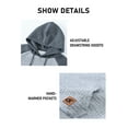 thumbnail image 5 of Satankud Men's Pullover Hoodies Plaid Jacquard Color Block Long Sleeve Casual Hooded Sweatshirts with Kanga Pockets Lightgrey/Grey S, 5 of 8