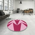 thumbnail image 4 of Ahgly Company Machine Washable Indoor Square Transitional Pastel Purple Pink Area Rugs, 4' Square, 4 of 7