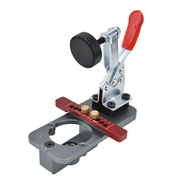 Hole Drilling Guide, Wide Applicable Aluminum Alloy Durable Hinge Jig For Door Installation For 15-25mm Board For Carpenter For Cabinet