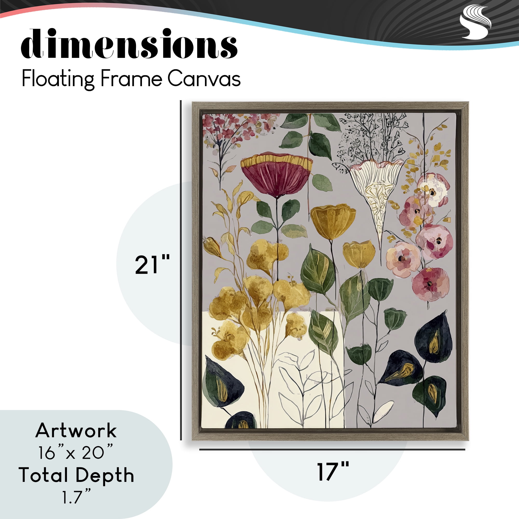 Playful Assumptions Foliage Brown Framed Floater Canvas Wall Art, design by Annabelle Hall