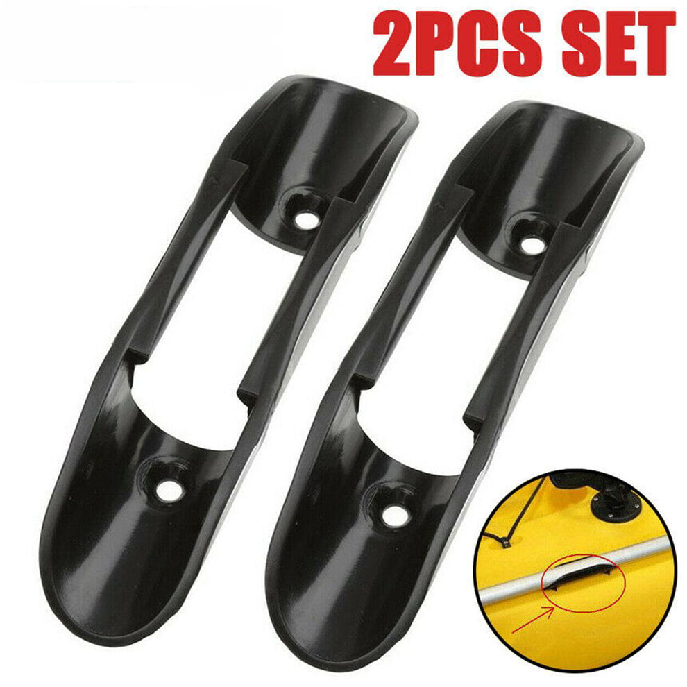 2x Kayak Marine Boat Paddle Clip Holder Watercraft Plastic Accessories Black Set 