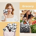 thumbnail image 6 of 5 Pack Foldable Shopping Bag,Halloween Bat Swarm Pattern Reusable Grocery Bags with Pockets,Large Reusable Tote Bags with Handles Waterproof & Lightweight, 6 of 6