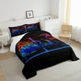 thumbnail image 3 of Erosebridal Basketball Comforter Set Twin 3D Sports Bedding Sets Teens Men Tie Dye Fire and Ice Comforter Player Sport Game Warm Soft Lightweight Red Blue Quilt Set, Black, 3 of 6