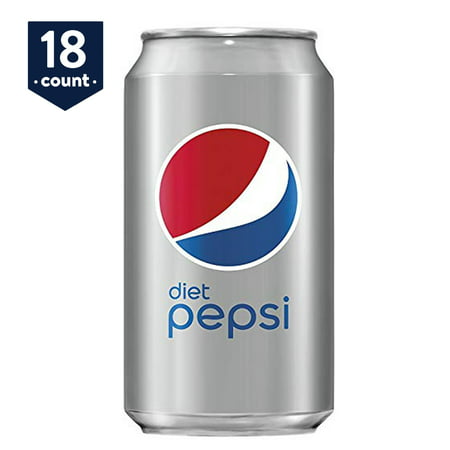Diet Pepsi Soda, 12 oz Cans, 18 Count (Full Pepsi Bottle). 