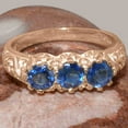 thumbnail image 5 of LBG British Made 14k Rose Gold Natural Sapphire Womens Statement Ring - 33 size options - Size 10.5, 5 of 7
