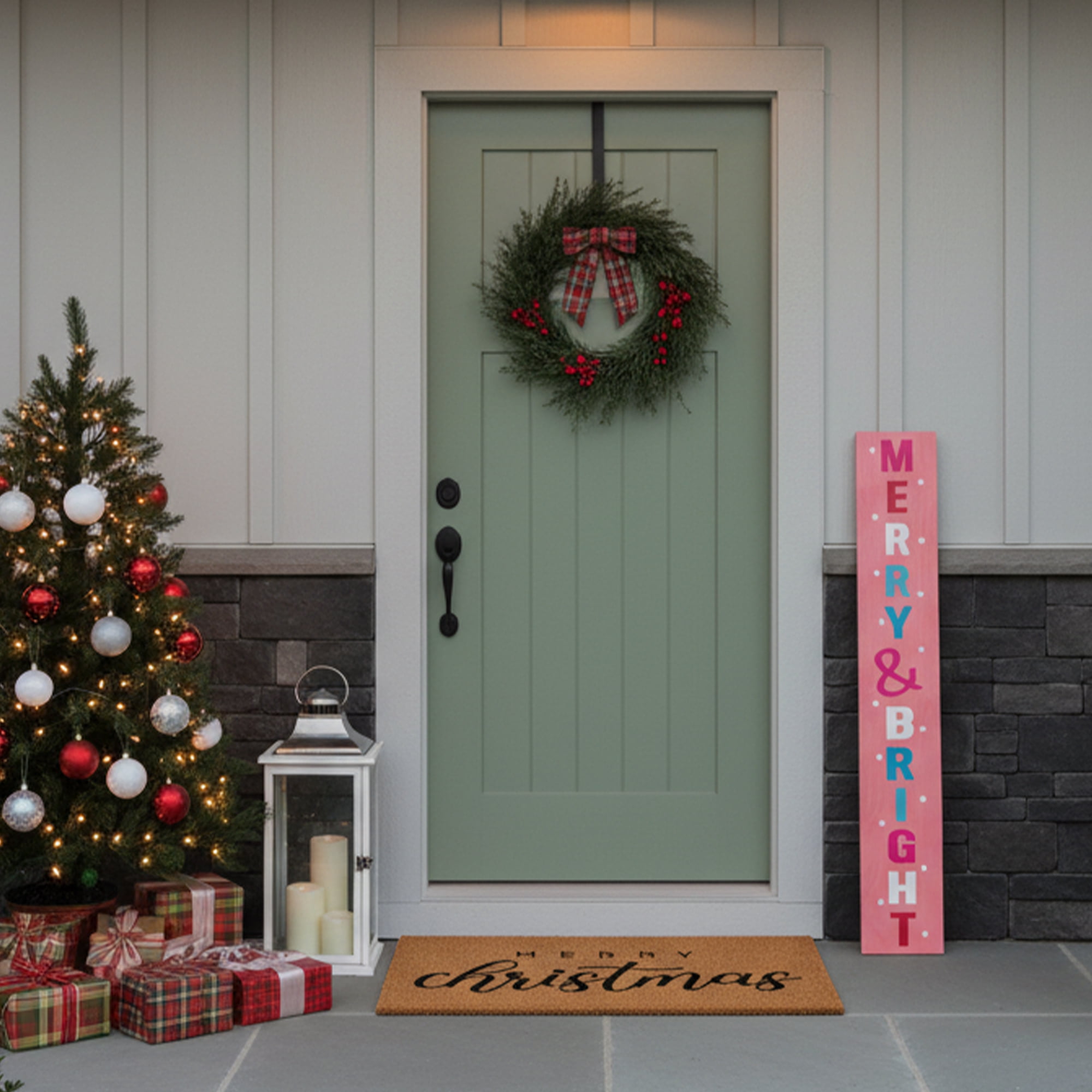 Calloway Mills 118735907 Pink Merry and Bright Porch leaner, 59" x 07"