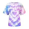 thumbnail image 4 of Besolor Summer T-Shirts for Women Trendy Tie-Dye Crewneck Short Sleeve Tunic Tops Casual Loose Going out Blouse Tee, 4 of 4