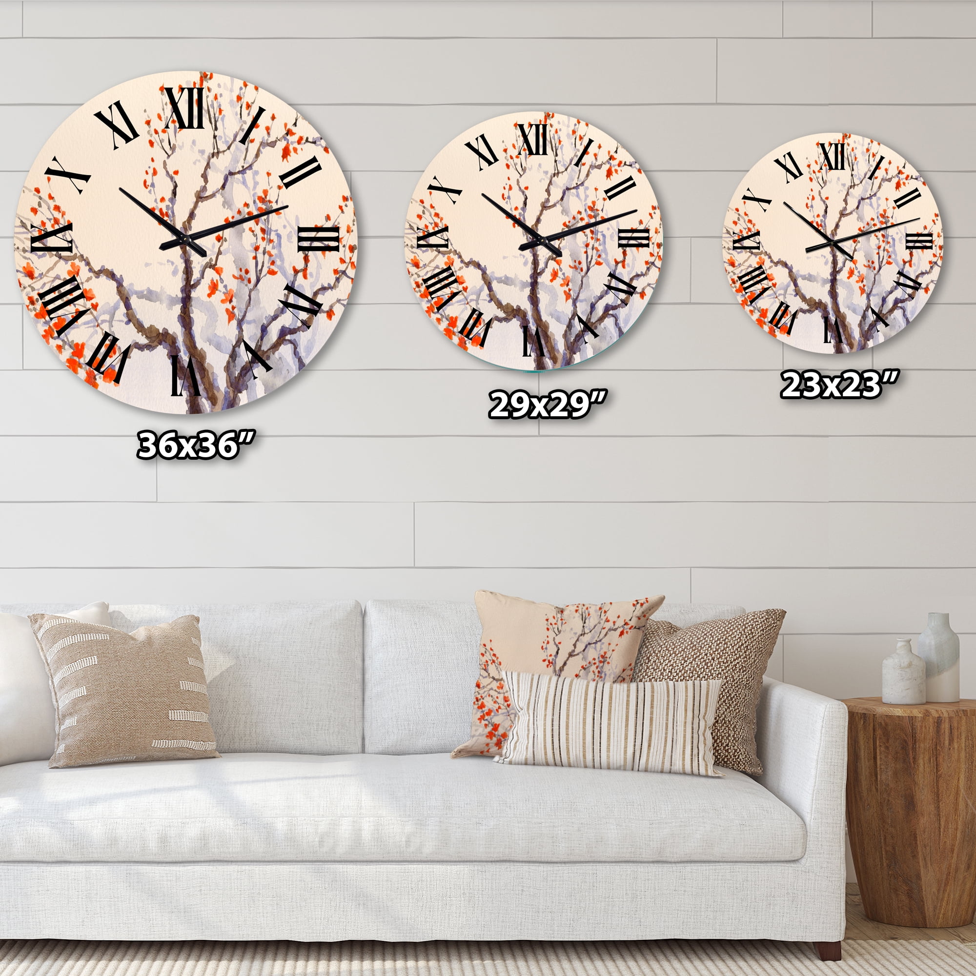 Designart 1 in Quartz Traditional Wall Clock