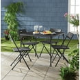 Mainstays 5 Piece Resin Plastic Card Table and Four Chairs Set, Black