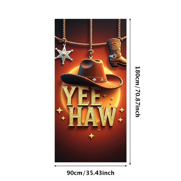 LUUFILx Cowboy Theme Party Western Backdrop Banner Photography Props Yee Haw Birthday Decoration Party Supplies Western Event Decorations