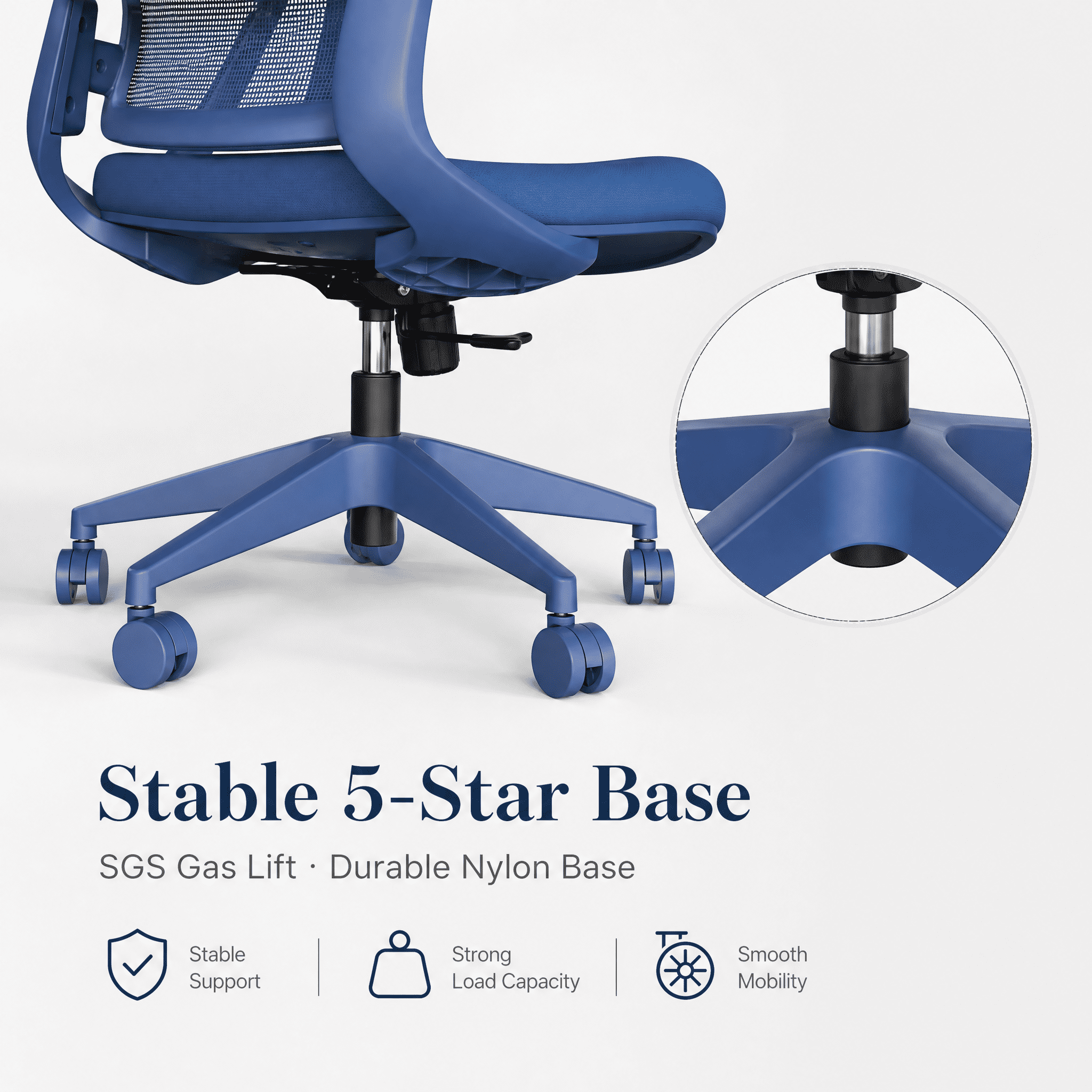 Homy Casa Ergonomic Mesh Office Chair with Adjustable Lumbar Support, High Back Swivel Desk Chair