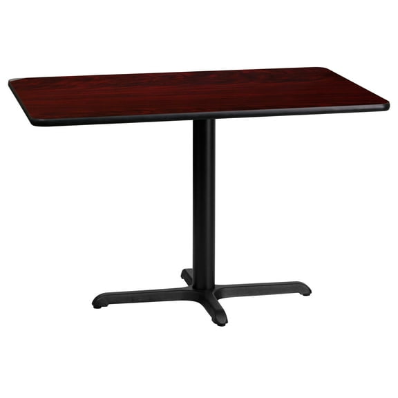 Flash Furniture Graniss 24'' x 42'' Rectangular Mahogany Laminate Table Top with 23.5'' x 29.5'' Table Height Base