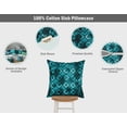 thumbnail image 3 of VargottamSquare Pillow Cover - Decorative Pillow Covers12x12 Inches,PrintedTeal BlueThemePillowcase, DecorativeSquareCushionCovers, 3 of 4
