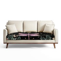 Renewold Dragonfly Moon Flower Stretch Sofa Seat Cushion Slipcover Soft Dog Couch Slipcover Elastic Separate Sofa Slipcover Pet Friendly for Living Room Home Decor, L