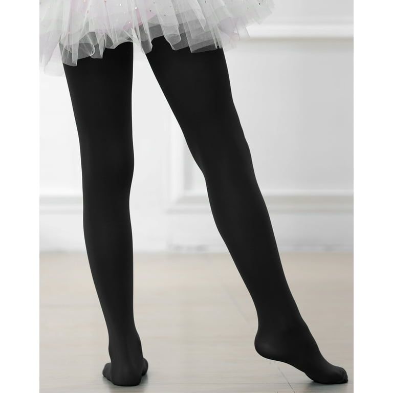 STELLE Ballet Tights Ultra Stech Soft Pro Footed School Uniform Convertible Dance  Leggings Sockings for Toddler Women Girls,Black 