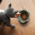 thumbnail image 4 of P.T. Supply Co. Gray Flower Shaped Silicone Pet Bowl, with Non-Slip Suction Base, Durable Feeding Dish for Dogs & Cats, 4 of 6