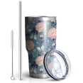thumbnail image 2 of 30oz Pioneer Flower Floral Print Pattern Tumbler, Double Wall Vacuum Insulated Cup, BPA-Free Leak Proof Lid & Reusable Straws, Hot 12h, Cold 34h, 2 of 6