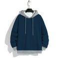 thumbnail image 4 of Lohuatrd Men Autumn Winter Casual Hoodie Sweatshirt with Drawstring Long Sleeve Cozy Stylish Pullover Sweatshirt Streetwear, 4 of 8
