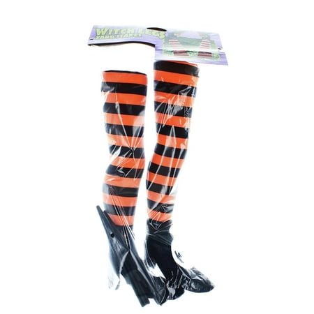 Witch Legs Yard Stakes Orange Black Halloween Decor Walmart Com