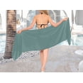 thumbnail image 3 of HAPPY BAY Women's High Waist Tie Beach Pareo Wrap Short Sarongs Swim skirt One Size Grey, Plain, 3 of 5