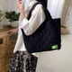 thumbnail image 4 of Ladies Cloud Tote Bag Bolsas de pana de color sólido Regalos para amigos (Negro), 4 of 6