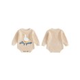 thumbnail image 2 of RUINIXCW Newborn Baby Girl Boy Silly Goose Outfit Knit Sweater Romper Infant Baby Girl Fall Winter Warm Sweaters Clothes Long Sleeve Letter Embroidery Bodysuit, 2 of 8