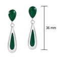 thumbnail image 2 of AeraVida Sleek and Slender Teardrops Green Malachite Sterling Silver Post Drop Evening Earrings Annivesary Jewelry Gift for Women Accessories, 2 of 4