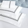 thumbnail image 5 of Superior Chain Links Embroidered Cotton Duvet Cover Set, King/California King, White/Black, 5 of 11