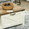thumbnail image 5 of HOMCOM Farmhouse Coffee Table with Storage and Drawer, White, 5 of 9