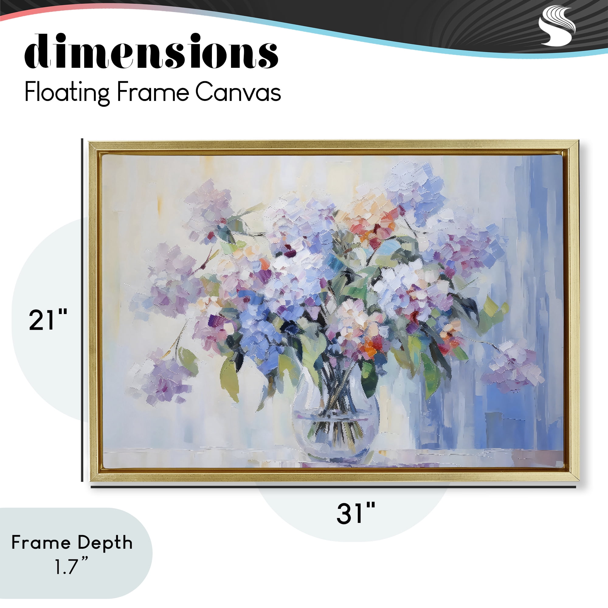 Stupell Industries In Full Bloom Bouquet Gold Framed Floater Canvas Wall Art, design by Creative Studio