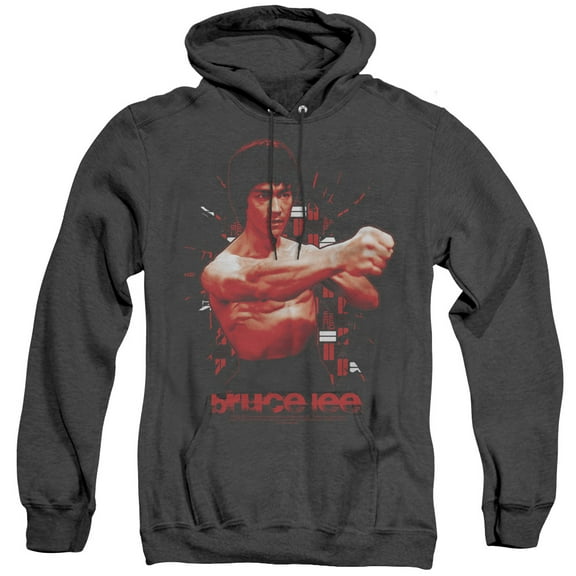 Bruce Lee The Shattering Fist Adult Heather Hoodie Sweatshirt Black