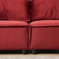 thumbnail image 6 of Living Room Furniture Sets, Sofa, Velvet Couch with Pillows, Upholstered Recliner Sofa, Modern Style Sofa Couch, Velvet Sofa Chair with Wooden Frame for Living Room Apartment, Red, 6 of 9
