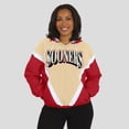 thumbnail image 4 of Women's WEAR by Erin Andrews Gold/Crimson Oklahoma Sooners Colorblock Full-Zip Hoodie Windbreaker Jacket, 4 of 5