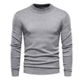thumbnail image 1 of Mens Pullover Fall Sweaters 2024 Men's Solid Color Stand Collar Pullover Long Sleeved Loose Base Shirt Tops Sweater Stand-Up Collar Sweater Ribbed Long Sleeve Sweater S-109 Gray L, 1 of 5