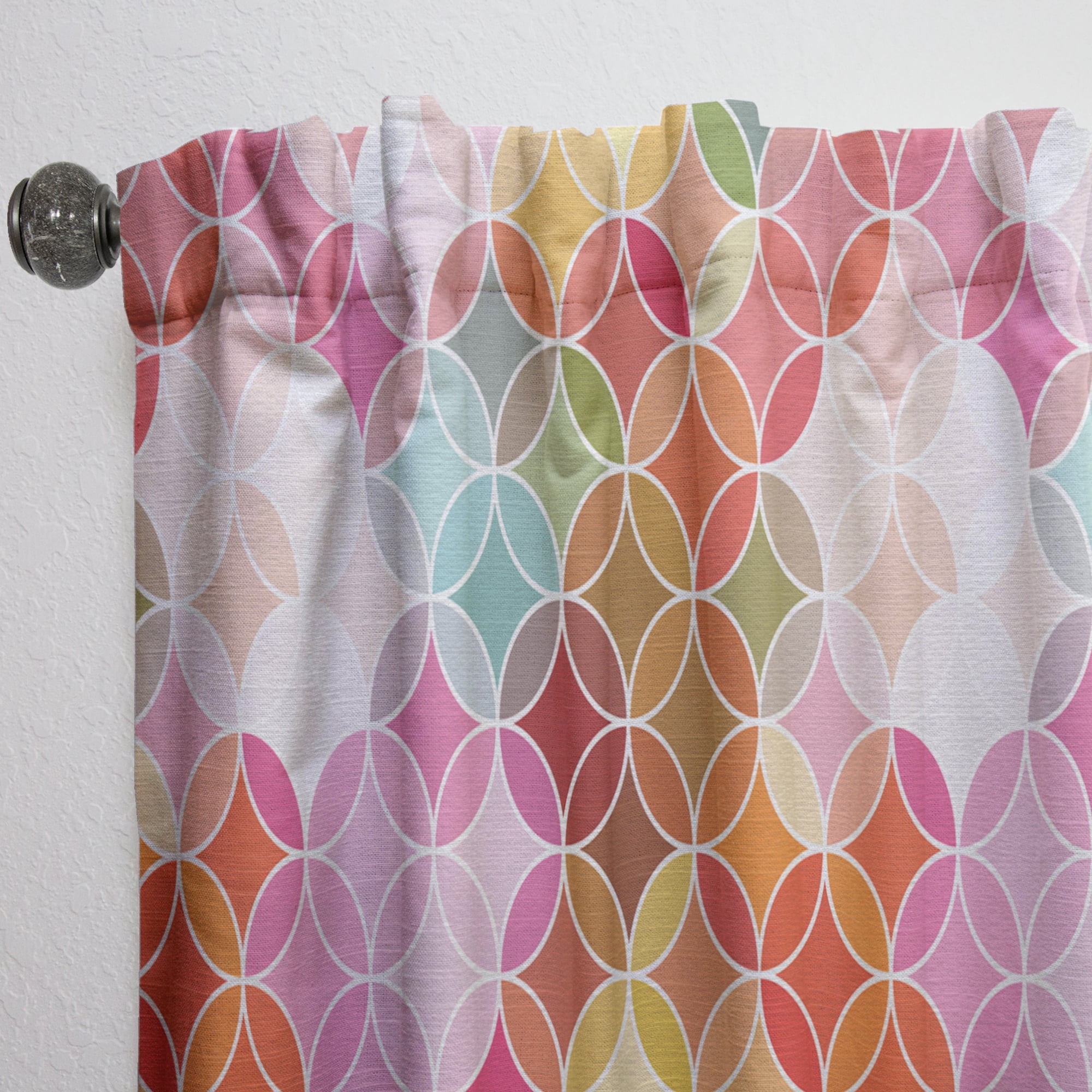 Designart 'Retro Geometrical Design II' Mid-Century Modern Curtain Panel