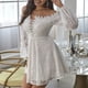 thumbnail image 5 of Puntoco Vestidos Mujer Verano Mujer Mbordado Encaje Un Hombro Falda Corta Estilo Dulce Belleza, 5 of 7