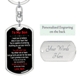 thumbnail image 2 of To Son From Mom Stainless Steel or 18k Gold Premium Swivel Dog Tag Keychain, 2 of 8