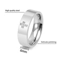 thumbnail image 6 of Raymard 6mm Titanium Steel Ring, 3A Cubic Zirconia, Cross Ring Men, Classical Simple Plain, Cross Band Ring, Christian Religious Jewlery, 6 of 6